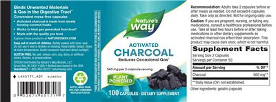 Nature's Way Charcoal Activated 560 mg product packaging