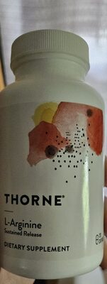 Thorne L-Arginine source label used in the packaging illustration