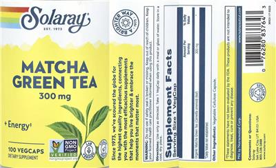 Solaray Matcha Green Tea 300 mg product packaging