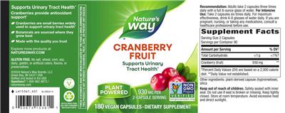 Nature's Way Cranberry Fruit 930 mg product packaging