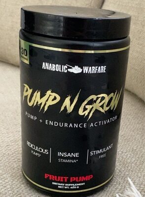 Anabolic Warfare Pump N Grow Au Naturel source label used in the packaging illustration