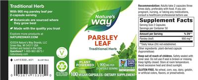 Nature's Way Parsley Leaf 900 mg product packaging