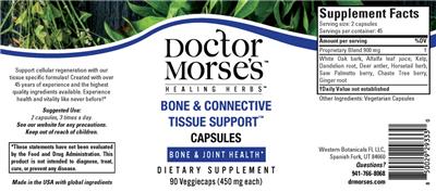 Doctor Morse's Healing Herbs Bone & Connective Tissue Support Capsules 450 mg product packaging