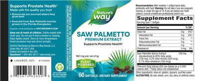 Nature's Way Saw Palmetto 160 mg product packaging