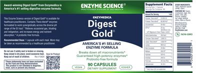 Enzyme Science Digest Gold source label used in the packaging illustration