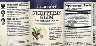 NatureWise NightTime Slim source label used in the packaging illustration