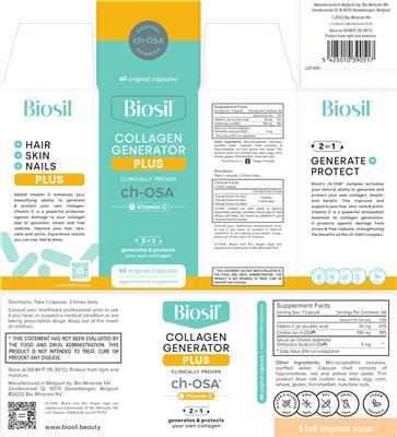 Biosil Collagen Generator Plus source label used in the packaging illustration