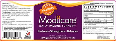 Moducare Moducare Daily Immune Support source label used in the packaging illustration