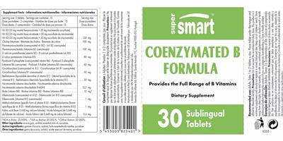 SuperSmart Coenzymated B Formula source label used in the packaging illustration