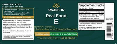 Swanson Real Food E source label used in the packaging illustration