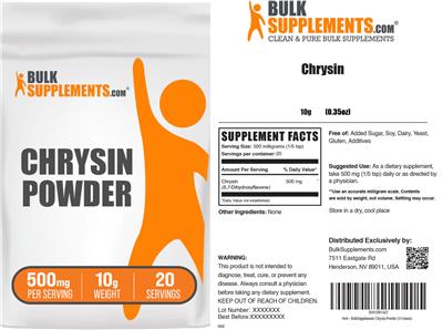 BulkSupplements.com Chrysin Powder 500 mg product packaging
