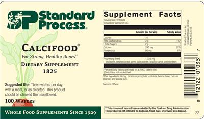 SP Standard Process Calcifood Wafers source label used in the packaging illustration