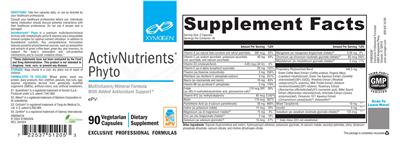 XYMOGEN ActivNutrients Phyto source label used in the packaging illustration
