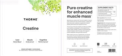 Thorne Creatine source label used in the packaging illustration