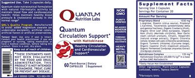 Quantum Nutrition Labs Quantum Circulation Support source label used in the packaging illustration
