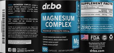 dr.bo Magnesium Complex 500 mg product packaging