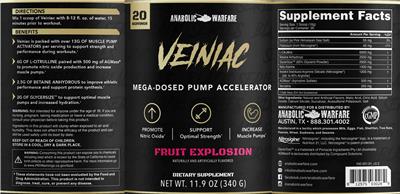 Anabolic Warfare Veiniac Fruit Explosion source label used in the packaging illustration