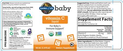 Garden of Life Baby Vitamin C Liquid product packaging