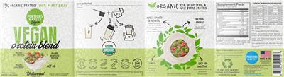 Portions Master Vegan Vegan Protein Blend Unflavored source label used in the packaging illustration