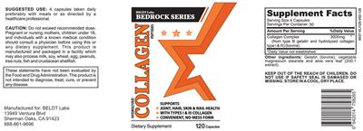BELDT Labs Collagen Peptides source label used in the packaging illustration