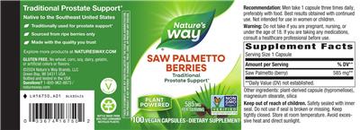 Nature's Way Saw Palmetto Berries 585 mg product packaging