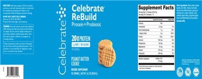 Celebrate Celebrate ReBuild Peanut Butter Cookie source label used in the packaging illustration
