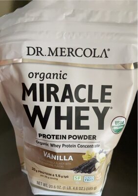 Pure Power Organic Whey Protein Vanilla source label used in the packaging illustration