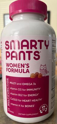 SmartyPants Women's Multi & Omegas source label used in the packaging illustration