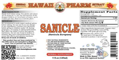 Hawaii Pharm Sanicle product packaging
