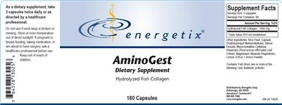 Energetix AminoGest source label used in the packaging illustration
