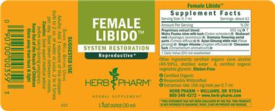 Herb Pharm Female Libido source label used in the packaging illustration