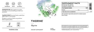 Thorne Glycine source label used in the packaging illustration