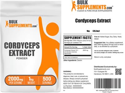 BulkSupplements.com Cordyceps Extract product packaging