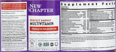 New Chapter Perfect Energy Multivitamin source label used in the packaging illustration