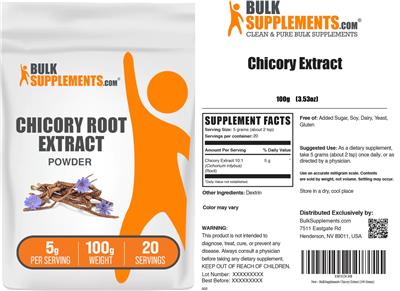 BulkSupplements.com Chicory Root Extract Powder 5 g product packaging