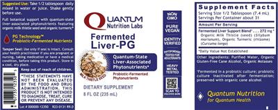 Quantum Nutrition Labs Fermented Liver-PG source label used in the packaging illustration