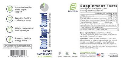 Zemvelo Blood Sugar Support product packaging