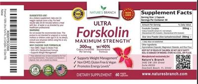 Nature's Branch Forskolin source label used in the packaging illustration