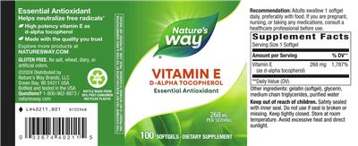 Nature's Way Vitamin E 268 mg product packaging