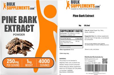 BulkSupplements.com Pine Bark Extract Powder 250 mg product packaging