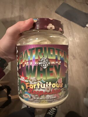 Merica Labz Patriot's Whey Fortuitous Keepsakes source label used in the packaging illustration