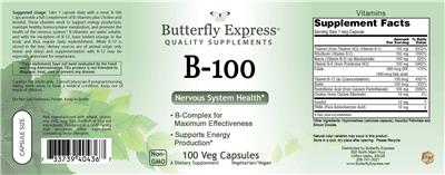 Butterfly Express B-100 source label used in the packaging illustration