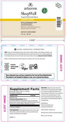 Arbonne SleepWell Spray Lemon Flavor source label used in the packaging illustration