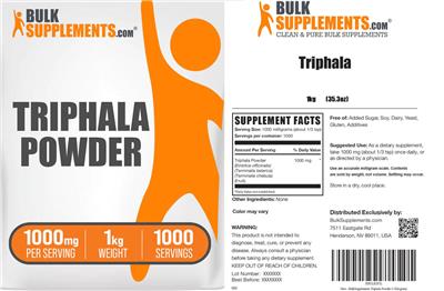 BulkSupplements.com Triphala Powder 1000 mg product packaging
