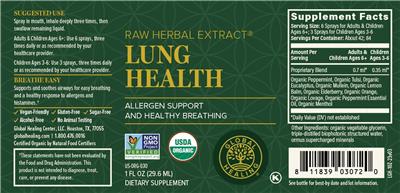 Global Healing Lung Health product packaging
