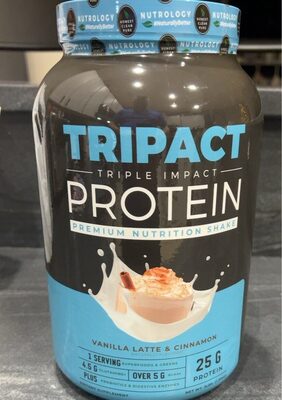 Nutrology TriPact Protein Vanilla Latte & Cinnamon source label used in the packaging illustration