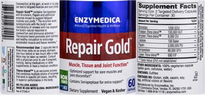 Enzymedica Repair Gold source label used in the packaging illustration