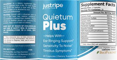 Just Ripe Nutrition Quietum Plus source label used in the packaging illustration