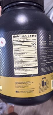 ON Optimum Nutrition Gold Standard 100% Isolate Rich Vanilla source label used in the packaging illustration