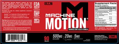 MTS Nutrition Machine Motion source label used in the packaging illustration